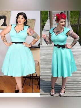 PINUP COUTURE HEIDI DRESS, COOL MINT, VINTAGE, RETRO, FEMININE, SEXY SWING DRESS